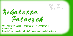 nikoletta poloczek business card
